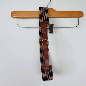 Canvas and Faux Leather Waist Belt